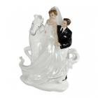 Figurine mariage romantique - mariés sur cheval 