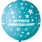 Ballon géant bleu lagon "Joyeux anniversaire"