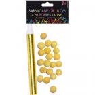 Sarbacane dorée 18 cm + 20 boules jaune d'or