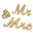 Centre de table Mr & Mrs en lettres dorées 
