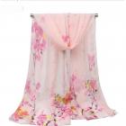 Foulard Etole écharpe floral imprimé rose dégradé 