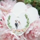 10 étiquettes mariage coeur motif cerf et biche