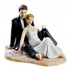 Figurine de mariage "Couple assis sur le sable"