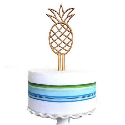 ARCHIVES  - Dcor de gteau Ananas - cake topper en bois : illustration