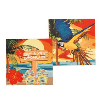 Décoration de Table  - 12 serviettes de table en papier thème tropical   : illustration