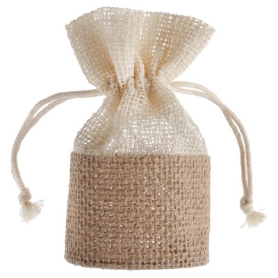 Dcoration de Table Mariage  - Sachet mariage de 4 aumonieres en jute naturel  5, ... : illustration