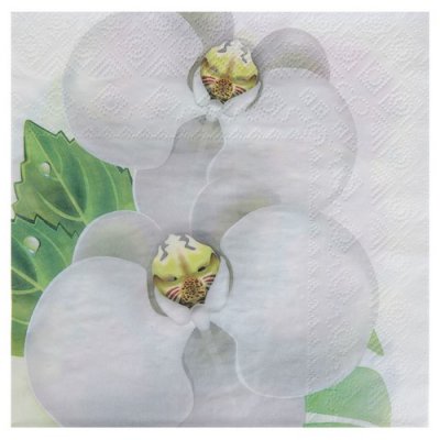 Décoration de Table Mariage  - 20 serviettes Orchidée en papier : illustration