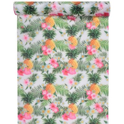Dcoration de Table Mariage  - Chemin de table Tropical intiss : illustration