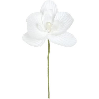Décoration de Table Mariage  - 6 tiges d'orchidée blanche en tissu : illustration