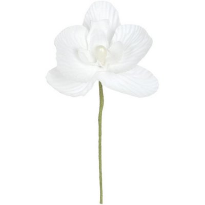 Dcoration de Table Mariage  - 6 tiges d'orchide blanche en tissu : illustration