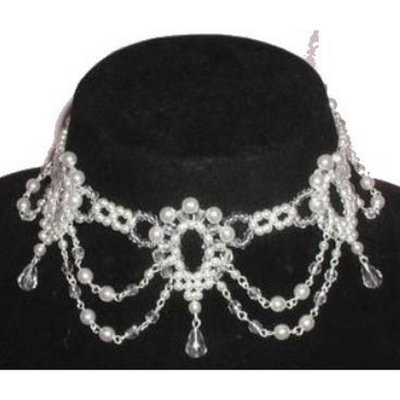 Bijoux de Mariage  - Parure de Bijoux mariage Choker Perles blanches 