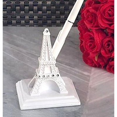 ARCHIVES  - Porte stylo et stylo mariage Tour Eiffel Blanc : illustration