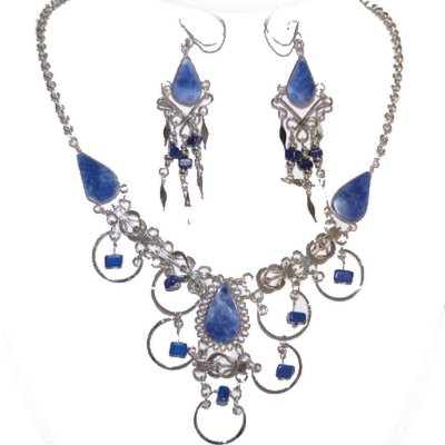 Bijoux de Mariage  - Parure Femme Bijoux Pérou Pierre Naturelle lapis-lazuli  : illustration