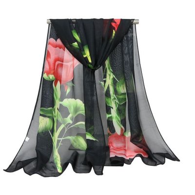 Etoles mariage et foulards  - Etole mariage rose rouge fond noir  : illustration