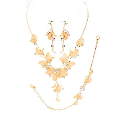 Bijoux de Mariage  - Parure bijoux mariage 3 pices ton or rose et oxyde ... : illustration