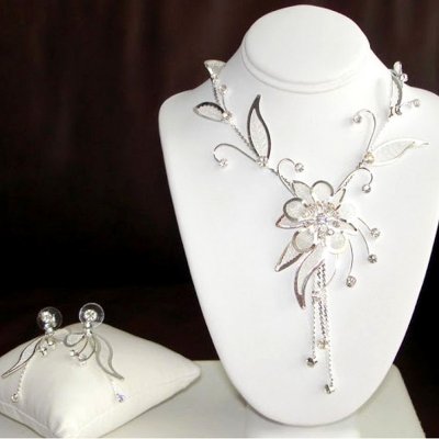 Parures de mariage en cristal  - Parure Bijoux Mariage Cristal Clair 