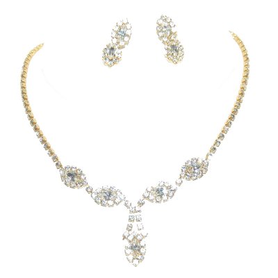 Parure de Soire Mariage  - Parure mariage bijoux dor oxydes de zirconium  