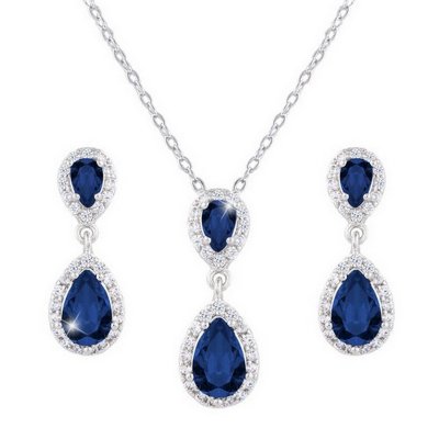 Parure de Soire Mariage  - Bijoux de Mariage Parure Plaqu Argent Cristal Bleu ... : illustration