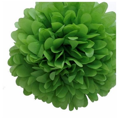 Dcoration de Salle  -  Boule Pompon Papier de Soie Vert Sapin 15 cm  : illustration