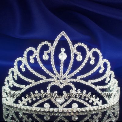 Diadme de Miss  - Diademe Mariage Argent Rhodie Diademe Miss Cristal : illustration