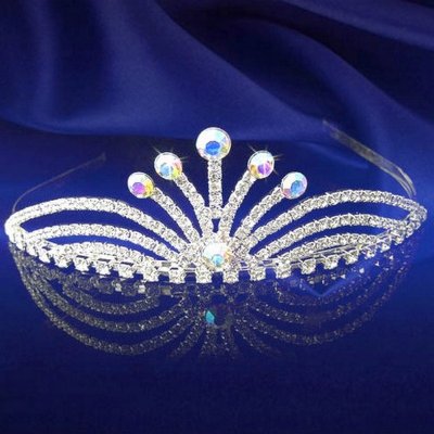 Bijoux de Mariage  - Diadème Mariage Argent Cristal Multicolore Papillon  : illustration