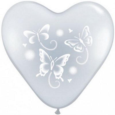 Décoration de Salle de Mariage  - Ballon papillons coeur transparent 38 cm Décoration ... : illustration