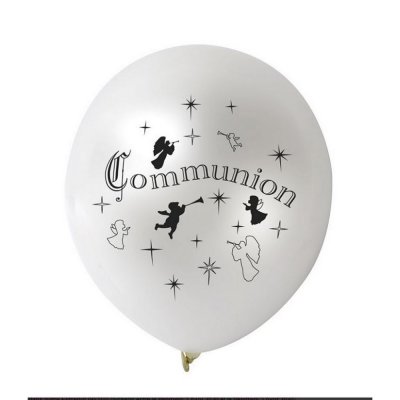 Décoration de Communion  - 10 Ballons Blanc Métallisés 