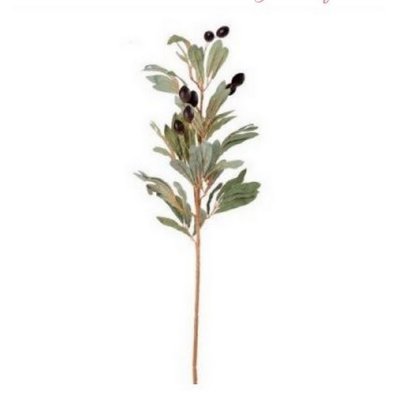 Dco de table Baptme  - Branche d'herbe sauvage artificielle type olivier : illustration