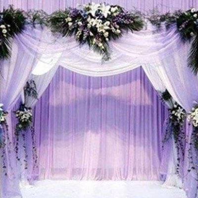 Dcoration de Salle  - Tenture mariage voilage organza pourpre clair  : illustration