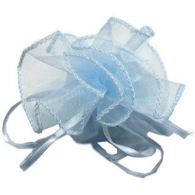 Dcoration de Table  - Sachet  drages bleu tendre en organza (lot de 10) : illustration