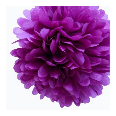 Dcoration de Baptme  - Pompon Papier Violet 15 cm Dco Mariage : illustration