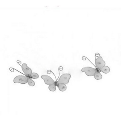 Décoration de Table Mariage  - 8 papillons organza blancs 26 x 24 mm décoration de ... : illustration