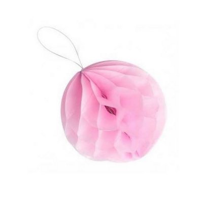 Ballon de Baptme-Naissance  - 8 Petites Boules Papier Alvoles Rose Pastel 8 cm : illustration