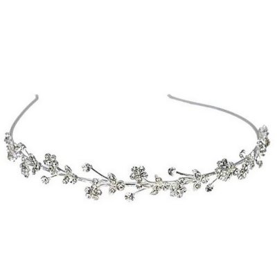 Bijoux de Mariage  - Diadme serre tte Mariage Cristal Clair Argent Rhodi : illustration