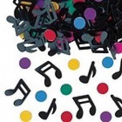 Decoration Mariage  - Confettis de Table Notes de musique Multicolores : illustration