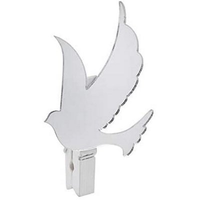 Dcoration de Table Mariage  - 6 petits miroirs colombe sur pince  : illustration