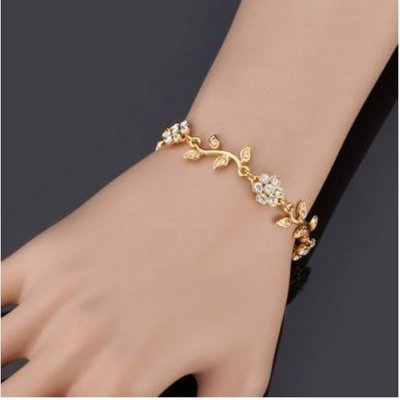 Accessoires De Mariage  - Bracelet bijoux mariage cristal clair mtal dor : illustration