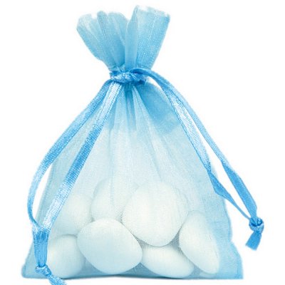 Boite de Drages  - Sachet   Drages Organdi Bleu Ciel (lot de 10) : illustration