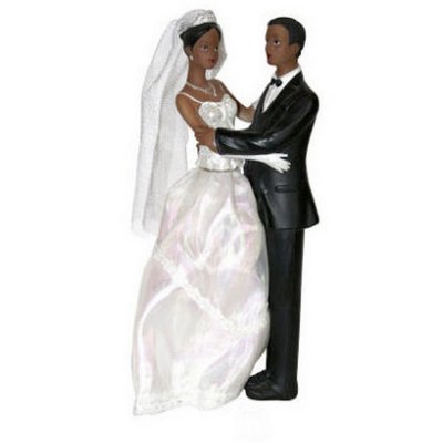 Dcoration de Fte, Anniversaire, Mariage, Baptme  - Figurine Mariage Maris de Couleur 23 cm : illustration