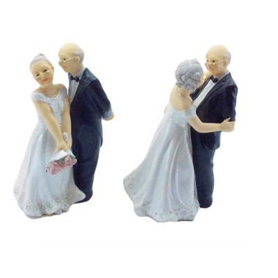 Dcoration de Table  - Figurine couple de vieux maris 12,4 cm : illustration