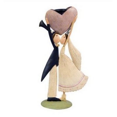 Bougeoirs et Photophores mariage  - Figurine Maris en Mtal avec Porte-Bougie, 21,5cm : illustration