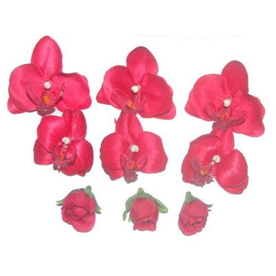 Mariage thme exotique tropical  - Fleurs orchides artificielles en tissu fuchsia ( ... : illustration