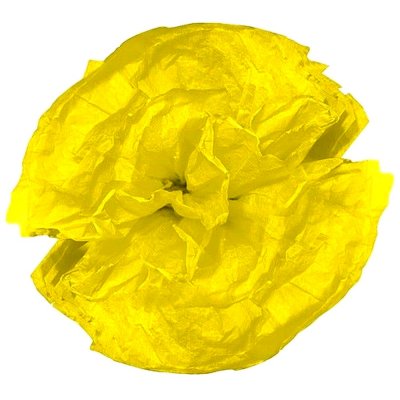 Dcoration de Baptme  - 10 pompons fleurs en papier de soie Jaune : illustration