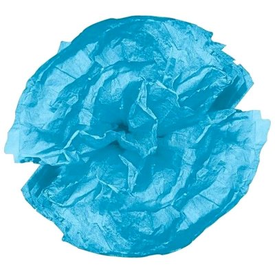 Dcoration de Communion  - 10 boules pompons fleurs en papier de soie turquoise : illustration