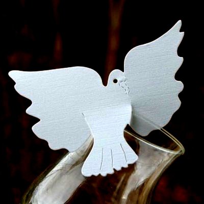 Decoration Mariage  -  10 Marque-places Colombe Blanche  : illustration