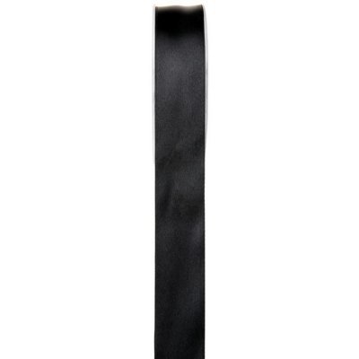 Noeuds, rubans Mariage  - Ruban satin double face noir 6 mm x 25 mètres : illustration