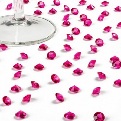 Decoration Mariage  - Diamants de Table Mariage Roses Fushia 10 mm (lot ... : illustration