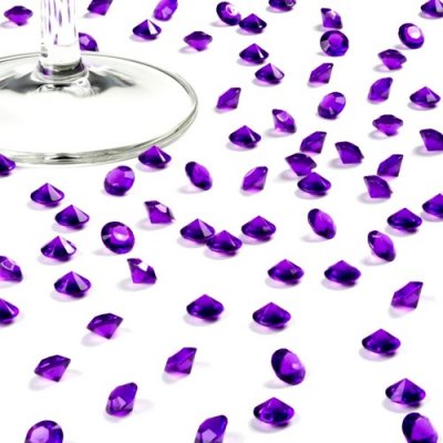 Dco de table Communion  - Diamant Pourpre 10 mm (lot de 500) : illustration