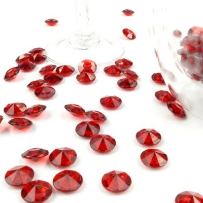 Décoration de Table Mariage  - Diamants de Table Décoratif Bordeaux 10 mm (lot de ... : illustration