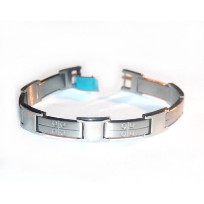 Accessoires De Mariage  - Bracelet acier homme femme bijoux ton argent  : illustration